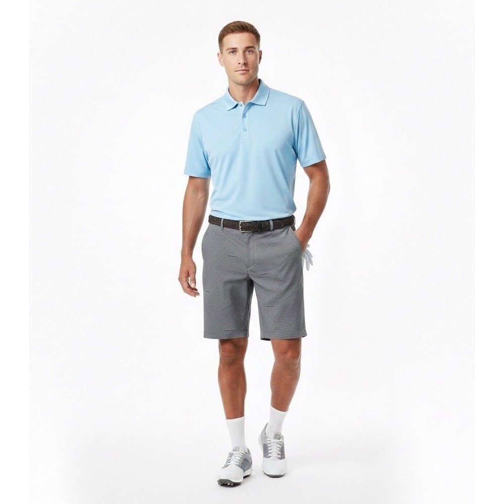 Nike Golf Dri-Fit Shorts Mens 40 Geometric Striped Performance Gray Black‎
